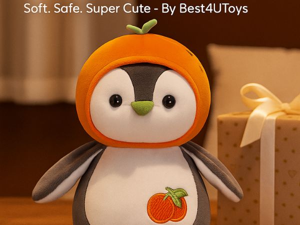Penguin Super Soft Stuffed Plush Toy (35cm) Snuggle Berry