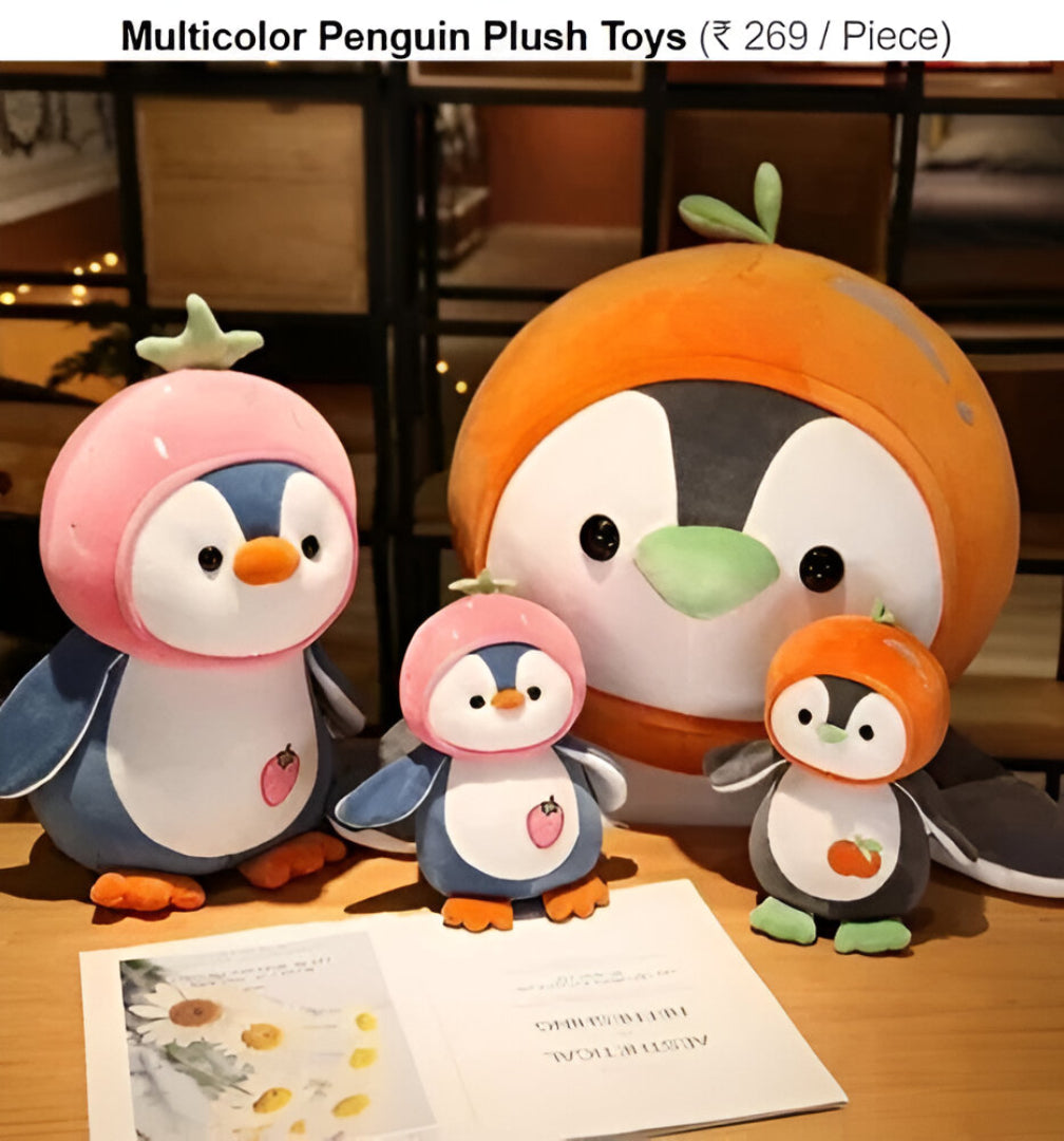 Penguin Super Soft Stuffed Plush Toy (35cm) Snuggle Berry